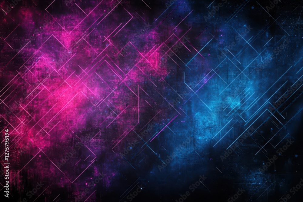Poster Abstract background featuring colorful lines and stars in a dynamic composition with vibrant hues