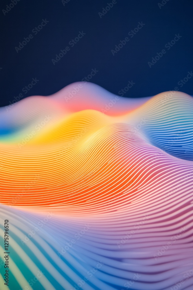 Poster a minimal yet captivating pattern of intertwined loops gradually shifting from one radiant hue to