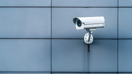 3d vector white safety security video spy camera. Cctv system equipment illustration for watch and recording hidden on street building wall. Realistic header concept for protect and observe privacy