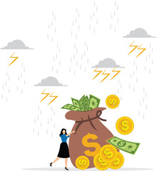 Overcoming business obstacles or problems concept