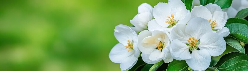 Obraz premium White flowers blooming on a tree branch against a blue sky during spring season