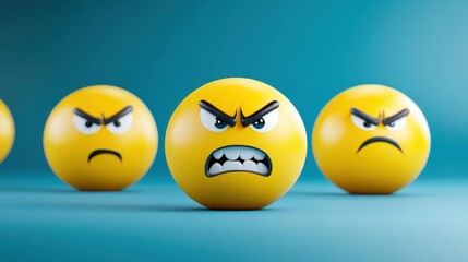 Fototapeta premium Angry emoji expressing strong emotions