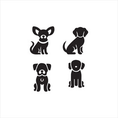 dog set of funny animals