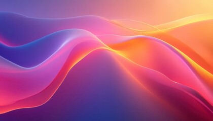 Obraz premium Minimalist abstract art with glowing neon lines, soft vibrant colors, futuristic design, photorealistic