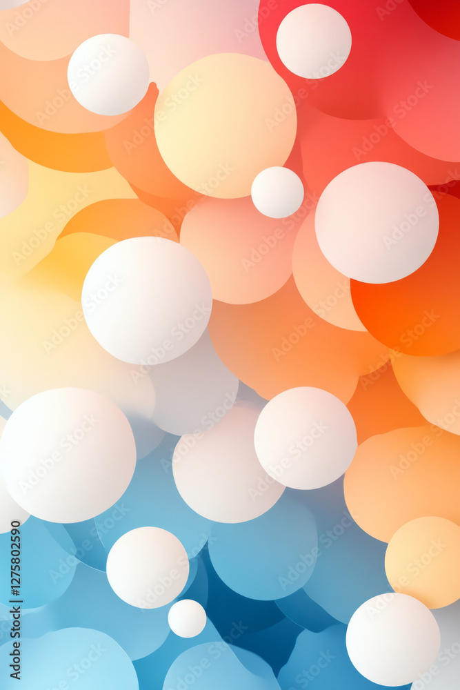 Leinwandbilder bubble-like organic clusters floating in a space of graded color shifting between warm reds and