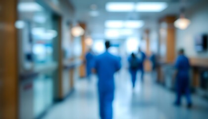 blur image background of corridor in hospital or clinic image