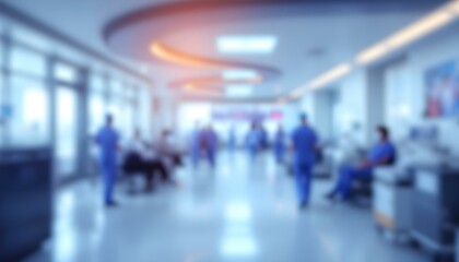 blur image background of corridor in hospital or clinic image