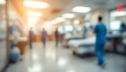 blur image background of corridor in hospital or clinic image