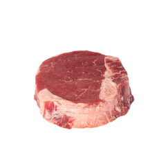 beef tenderloin steak, raw meat, cutout.