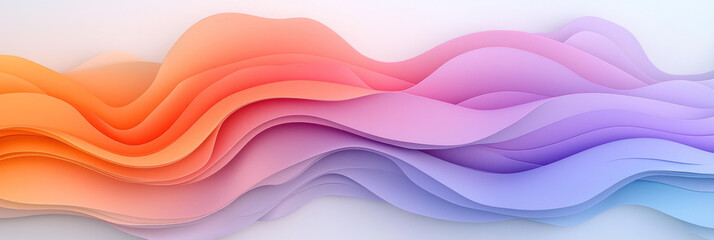 Fototapeta premium Fluid wave-like forms in muted coral and lilac shades, each layer featuring a soft blur that merges