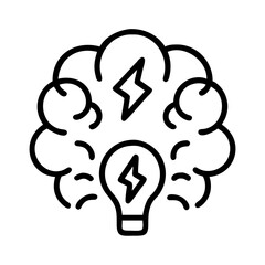 brainstorming icon, brainstorming line art - simple line art of brainstorming, perfect for brainstorming logos and icons