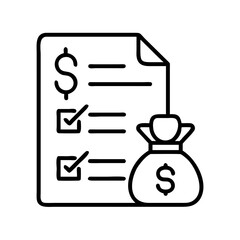 budget plan icon, budget plan line art - simple line art of budget plan, perfect for budget plan logos and icons