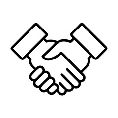 handshake agreement icon, handshake agreement line art - simple line art of handshake agreement, perfect for handshake agreement logos and icons