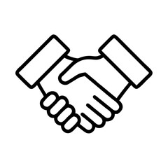 handshake agreement icon, handshake agreement line art - simple line art of handshake agreement, perfect for handshake agreement logos and icons