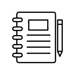 notebook icon, notebook line art - simple line art of notebook, perfect for notebook logos and icons