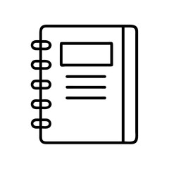 notebook icon, notebook line art - simple line art of notebook, perfect for notebook logos and icons
