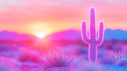 Desert Sunset Nursery, a serene space adorned with warm hues, featuring charming cactus decor, inviting a tranquil atmosphere for relaxation and inspiration.