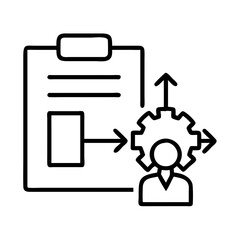 Fototapeta premium project management icon, project management line art - simple line art of project management, perfect for project management logos and icons