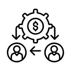 resource allocation icon, resource allocation line art - simple line art of resource allocation, perfect for resource allocation logos and icons
