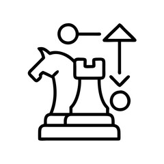 strategy icon, strategy line art - simple line art of strategy, perfect for strategy logos and icons