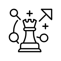 strategy icon, strategy line art - simple line art of strategy, perfect for strategy logos and icons