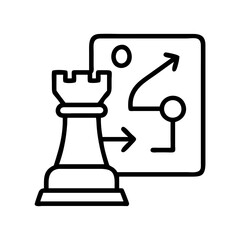 strategy icon, strategy line art - simple line art of strategy, perfect for strategy logos and icons