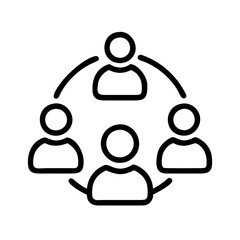 team collaboration icon, team collaboration line art - simple line art of team collaboration, perfect for team collaboration logos and icons