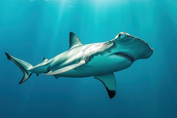 Fototapeta premium Majestic Hammerhead Shark Underwater