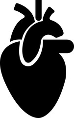 Anatomical heart icon.Human anatomy internal organ set with brain lung intestine heart kidney liver and stomatch.Healthy Cardiovascular Organ Symbol Collection on White Background and red.