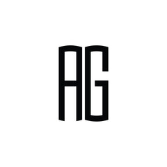 Fototapeta premium AG monogram logo design letter text name symbol monochrome logotype alphabet character simple logo