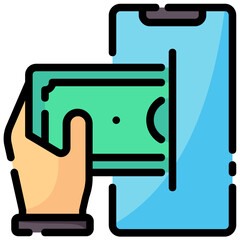 mobile payment vector filled outline icon