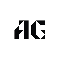 Fototapeta premium AG monogram logo design letter text name symbol monochrome logotype alphabet character simple logo