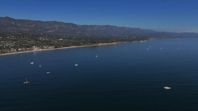 Aerial View of Santa Barbara Coast and East Beach