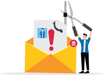 Fight against scam, internet phishing or spam email concept