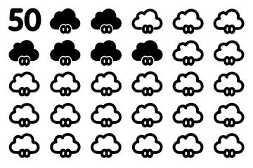 Obraz premium Cloud icon Set on the White Background