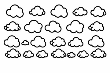 Cloud icon Set on the White Background