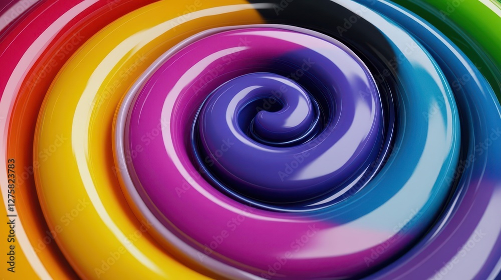 Poster Color swirl formed by coloring waxes Movement effect Colorful graphic design resources and backgrounds Wheel circle of colors