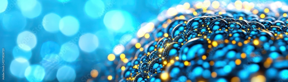 Aufkleber dark blue and glow particle abstract background