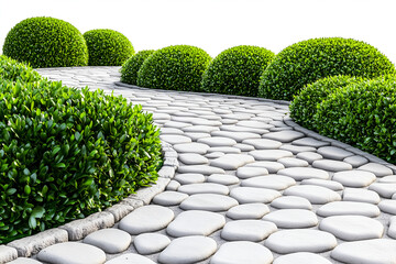 A Beautifully Designed Cobblestone Path Through a Green Oasis