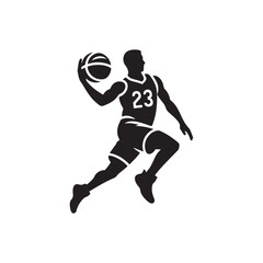 basketball tournament silhouette vector icon design