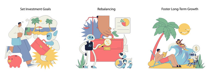 robot advisor. Flat Vector Illustration