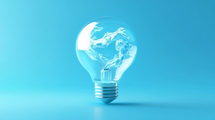 A 3D-rendered glowing light bulb symbolizing innovation, perfect for business and presentation graphics.