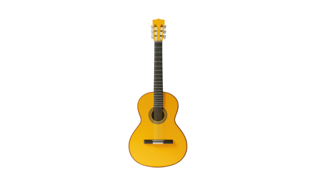 Shining yellow acoustic guitar, a captivating image for music lovers and guitar enthusiasts