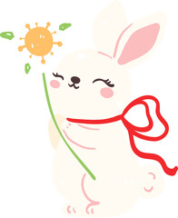Cute Bunny With Strawberry 