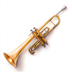 Obraz premium brass sackbut with intricate design and polished finish on white background isolated design on white background