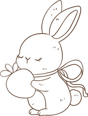 Cute Bunny With Strawberry 