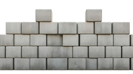 Fototapeta premium Stacked gray concrete blocks, building materials for construction and industrial projects