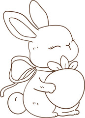 Cute Bunny With Strawberry 