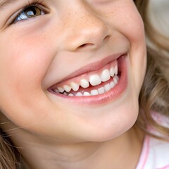 close up of a child girl with a smile