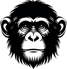 Obraz premium Monkey Head vector silhouette design